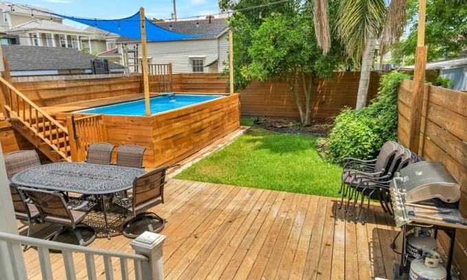 Uptown Historic District Apartment | Magazine Street Gem: Private 3BR, 2BA home with pool, porch, deck, and a tranquil backyard escape