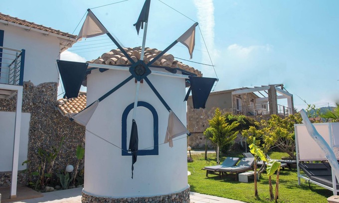 Arillas Apartment | 'Mirage Arillas Studio Type B12' with Sea View, Shared Pool & Wi-Fi