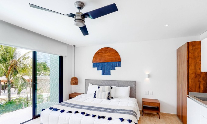 Tulum Apartment | Modern Studio W/ Shared Pool, High-Speed WiFi, Central AC & Private Balcony!