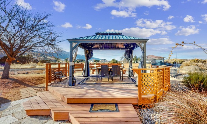 Grand Junction House | Mountain-view home with gazebo, fireplace, fast WiFi, deck & AC - dog-friendly
