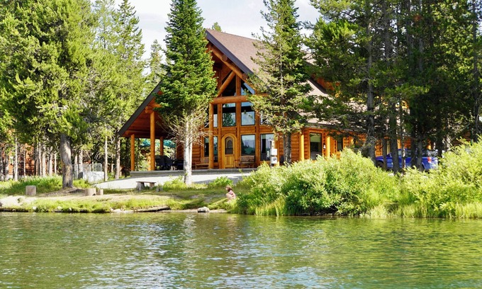 Island Park Cabin | New log home on river, 25 miles from Yellowstone, mountain view