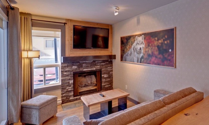 Banff Condo | NEW + Unique Wolf Condo | Hot Tub Access