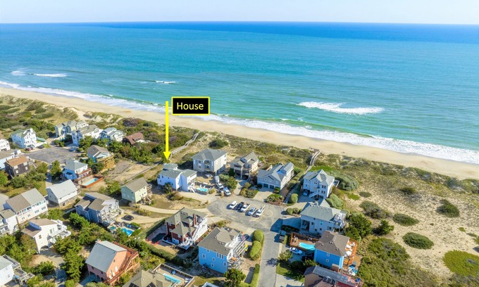 Ocean Sands House | Ocean Views! Sleeps 10! 4 bed/3 bath. Pool + HotTub + Beachfront