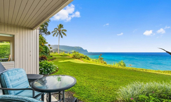 Princeville Condo | Oceanfront Condo in Paradise with Bali Hai Views, Beach Access, & Bedroom A/C