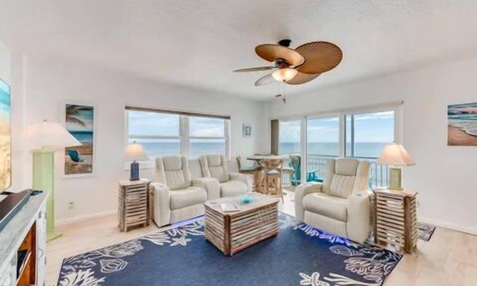 South Patrick Shores Condo | Oceanfront Penthouse Closest to the beach