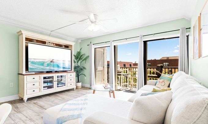 Banana River Estates Condo | Perfect Family Getaway Steps from Cocoa Beach Pier with Oceanfront Heated Pool
