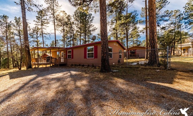 Ruidoso House | 'Permit to relax Granted!' with License to Chill with hot tub and detached Game Room.