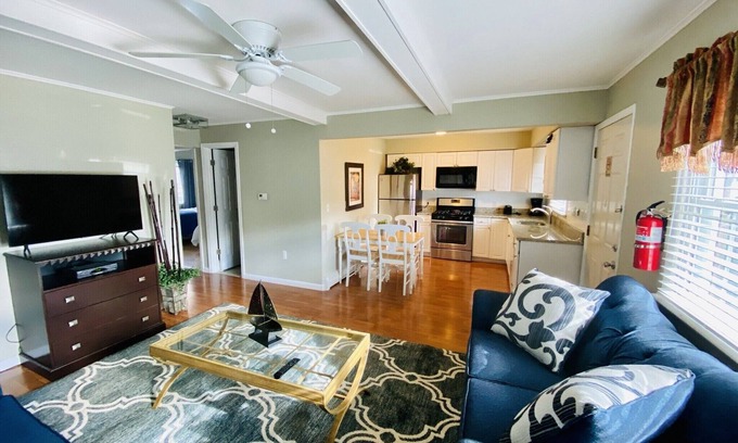 Ortley Beach House | PREMIER HOST-2BR SEASIDE PARK SUITE#3, One Short Block to Beach, Kit, Liv Room n