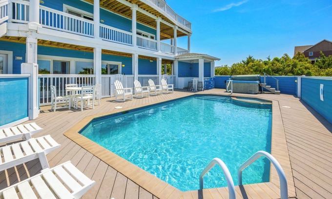 Wind Over Waves House | Premier Soundfront Dog Friendly w/Pool, Hot Tub, Elevator, Pier, Home Theater