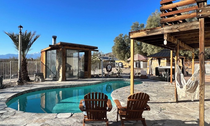 Desert Hot Springs House | Private ranch getaway perfect for stargazing, relaxing by pool, going in spa.