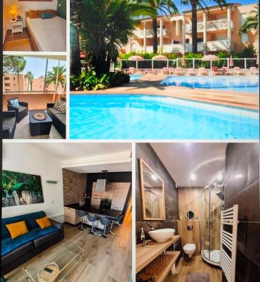 Golfe Juan Apartment | Résidence de Vacances avec Piscine & Transat, à 2 minutes des plages - Bât n2