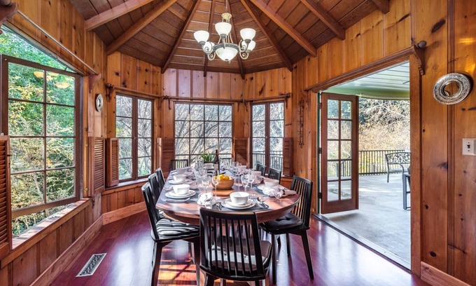 Monte Rio Villa | Rivendell ~ Lovely Riverfront Home, Classic Style with Modern Amenities
