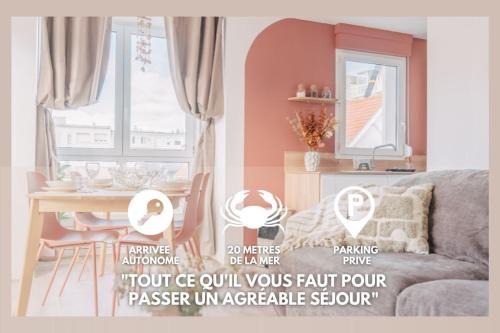 Wimereux Apartment | Rose Mer, Appartement à 20 mètres de la mer avec parking privé et balcon, Animal accepté