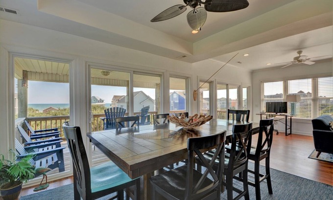 Sneads Ferry House | "Shining Sea" - Oceanview & Soundview 5 Bedroom Home in North Topsail Beach