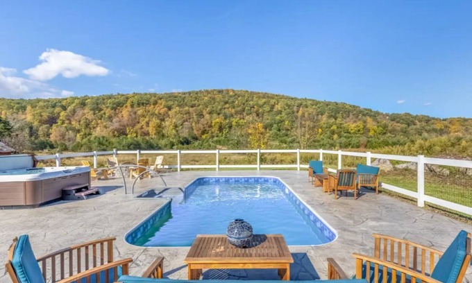Catskill Other | Spacious Modern Catskill Farmhouse - Hot Tub, Pool, Fire-Pit, Views