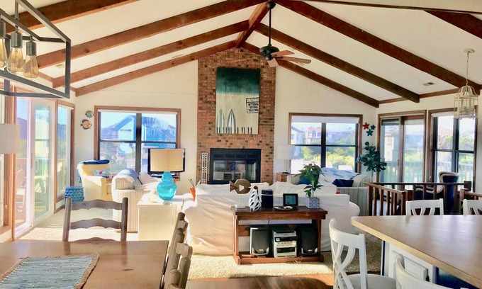 Duck House | Steps to beach/Ocean view/bright & modern in Duck/pool & tennis in Sanderling