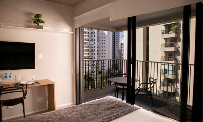 Vila Nova Conceicao Apartment | Studio 31 m2 com Terraço Parque Ibirapuera Itaim Bibi