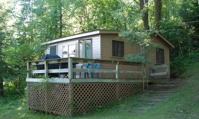 Nevis Cabin | Studio Cabin Hidden in Towering Pines within 10 feet of lake. Pets accepted!