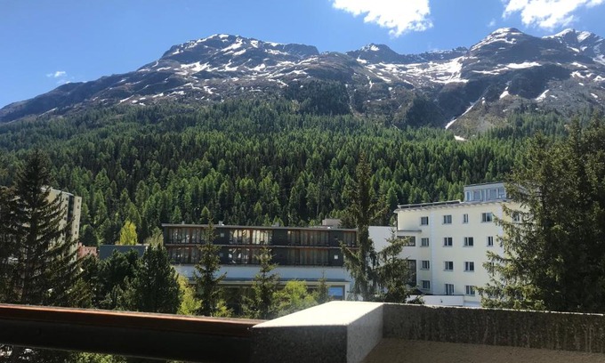 Sankt Moritz-Bad Apartment | Studio,Panoramic view,Balcony,Parking
