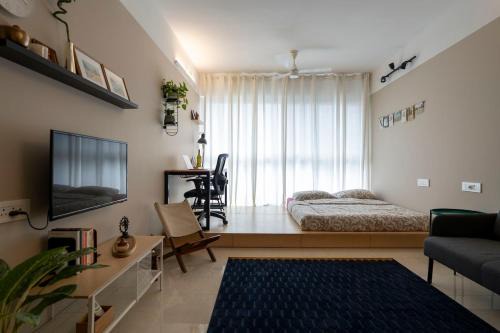 Pashan Apartment | Studio Sama I Curated Studio Apartment with Sunrise View