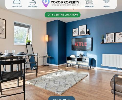 Chelmsford Apartment | Stylish City Centre Apartment with Free Parking, Fast W-fi, Smart TV and Balcony by Yoko Property