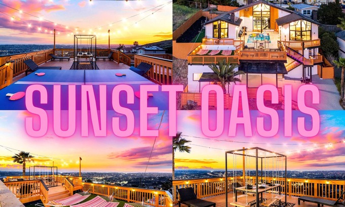 La Presa House | Sunset Oasis Pool Home + Stunning San Diego Views + Pool Table + Ping Pong Table