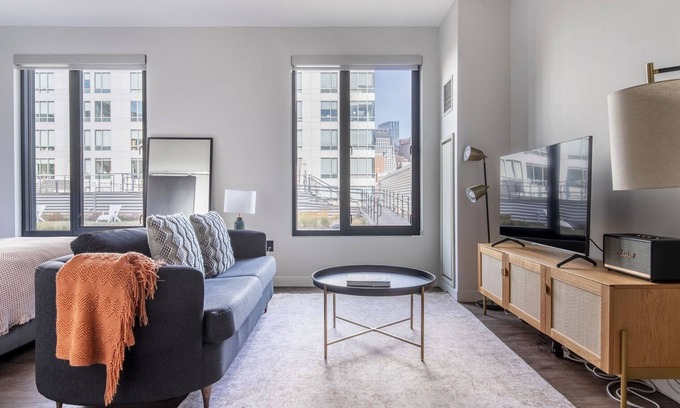 Shawmut Apartment | Tasteful South End Studio w/Gym & W/D, nr Groceries, by Blueground