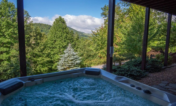 Todd Cabin | Todd Log Cabin w/Views + Hot Tub + Gas Fireplace + Game Room