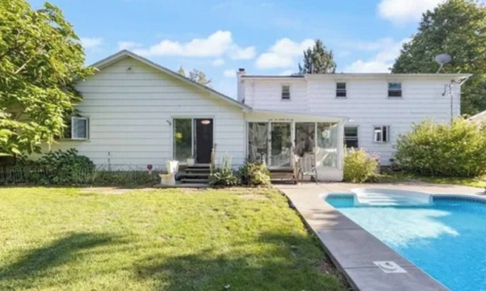 Pittsford House | Traveler’s Wellness Oasis - gorgeous pool, fish pond, and hot tub!