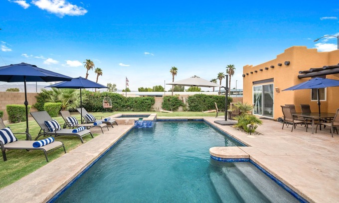 Bermuda Dunes House | Unique Bermuda Escape with Pool/Spa & King Size Bed!