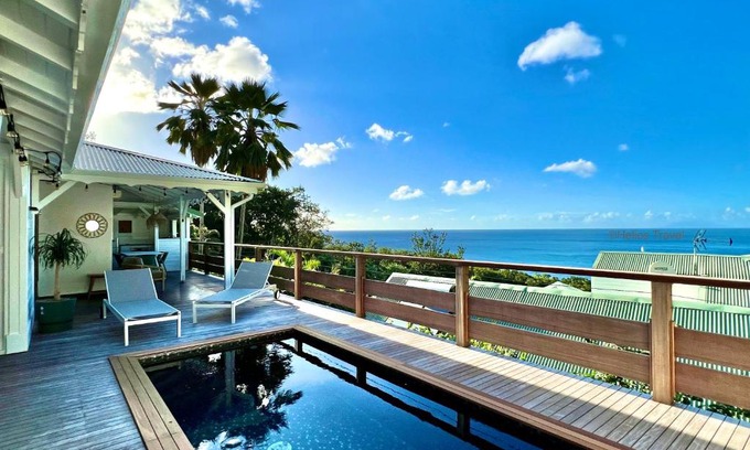 Deshaies Villa | Villa Etoile Matutine, 3 chambres, piscine, belle vue mer
