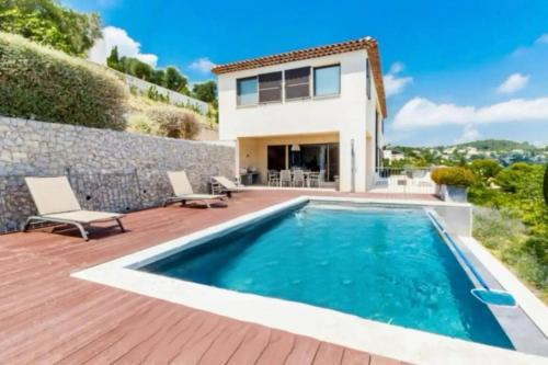 Vallauris Villa | Villa Hélios - Panoramic Sea and City view - AC - Swimming pool - Luxury