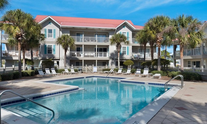 Seagrove Beach Condo | Walking Distance to Beach, Large Pool, Ground Floor +Free Attraction Tickets!