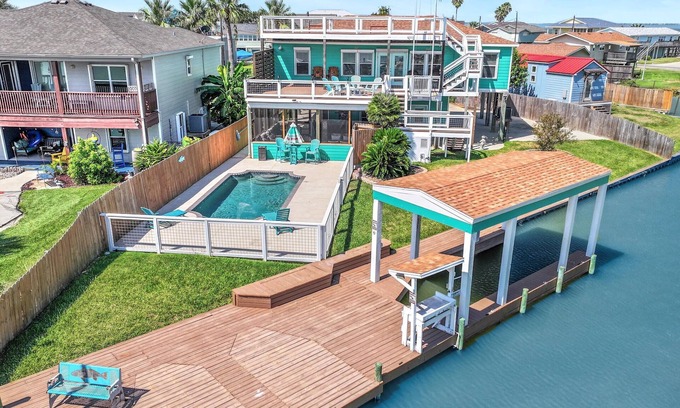 Rockport House | Waterfront Home with Pool, Cabana & Boat Slip