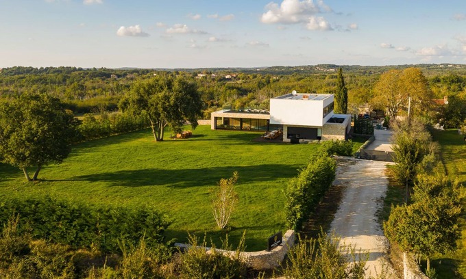 Porec House | Yellow Tree Jurici Home & Spa with a large garden and indoor/outdoor pool