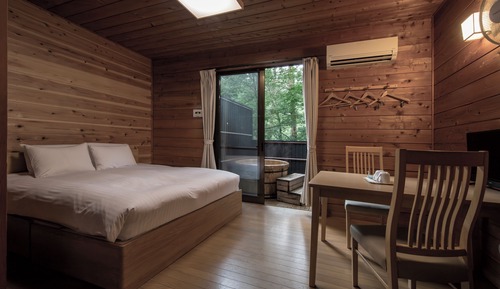 [Building B Cottage-Style] Double Room with Wooden Open-Air Bath, Non-Smoking