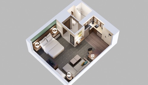 Studio Suite, Multiple Beds, Kitchen