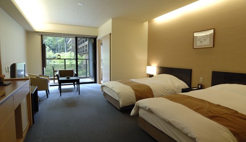 Twin Room, For 2 People, Semi Open-Air Bath	