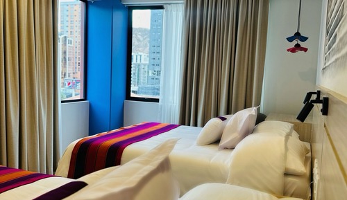 City Twin Room, 2 Double Beds, City View
