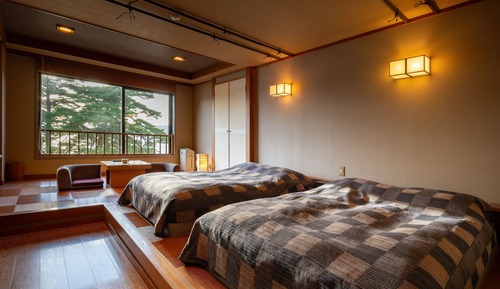 Lake Tazawa view Japanese/Western-style room with low bed twin,Non smorking