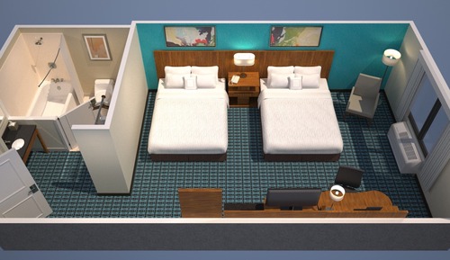 Room, 2 Double Beds (Mobility/Hearing Accessible, Tub)