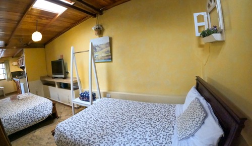 Double Room, 2 Double Beds, Kitchen