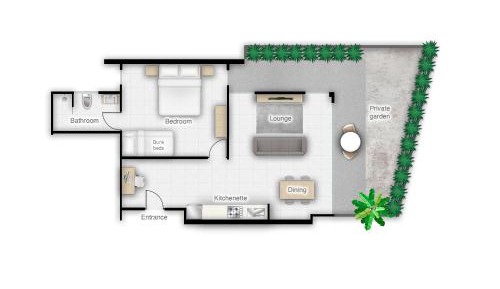 Apartment with Garden View
