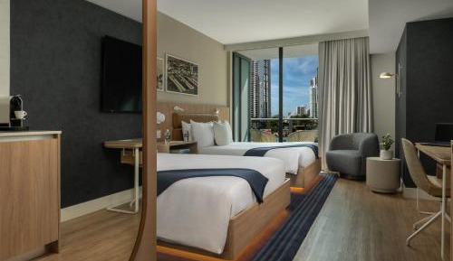 City view Studio with Two Beds & Balcony
