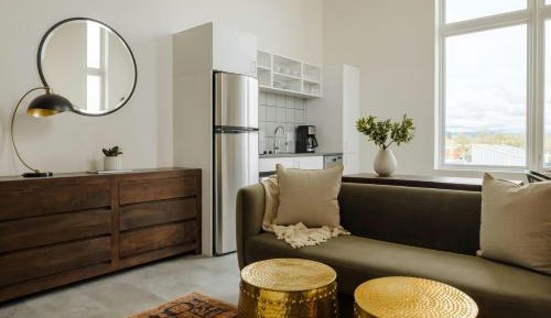 Lofted Double Studio Apartment with Mountain View