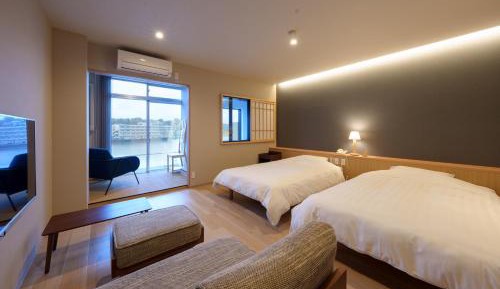 Superior Twin Room with Hot Spring with Mikuma River View Non-Smoking