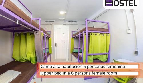 Bed in 6-Bed Female Dormitory Room with Shared Bathroom