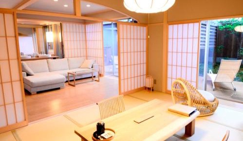 Japanese-Style Room and Twin Room with Open-Air Bath and Foot Bath-(JOH)