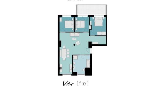 Three-Bedroom Apartment with Balcony