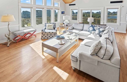 Hatteras House | On Special - Semi-Oceanfront Home w/ Hot Tub, Elevator, Game Room and Workstatio